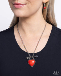 Hearts,Necklace Short,Red,Valentine's Day,Artful Arrow Red ✧ Necklace