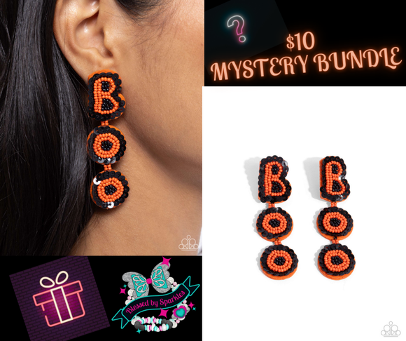 Halloween Bash Orange ✧ Seed Bead Post Earrings Bundle