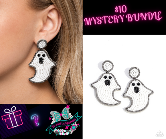 Ghost Story White ✧ Seed Bead Post Earrings Bundle