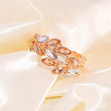 Luminous Laurels Rose Gold ✧ Hinged Bracelet
