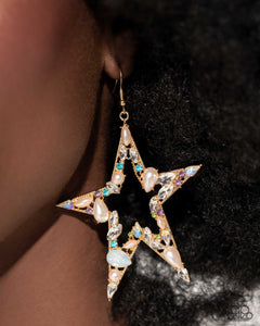 Earrings Fish Hook,Exclusive,Gold,Life of the Party,Multi-Colored,Stars,Variegated Value Multi ✧ Star Earrings