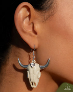 2024 Convention Exclusive,Earrings Fish Hook,White,Southwestern Skull White ✧ Earrings