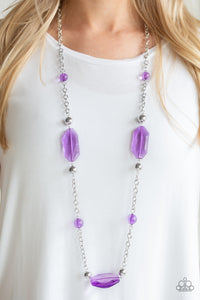 Necklace Long,Purple,Crystal Charm Purple ✨ Necklace