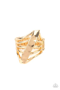 Gold,Ring Wide Back,Encrypted Edge Gold ✧ Ring