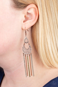 Brass,Copper,Earrings Fish Hook,Multi-Colored,Silver,Insane Chain Multi ✧ Earrings
