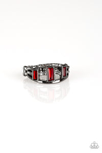 Gunmetal,Red,Ring Skinny Back,Noble Nova Red ✧ Ring