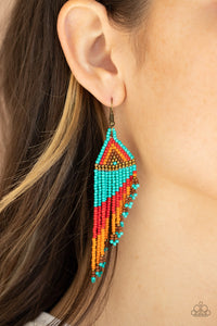 Earrings Fish Hook,Earrings Seed Bead,Multi-Colored,Rainbow Winds Multi ✧ Seed Bead Earrings