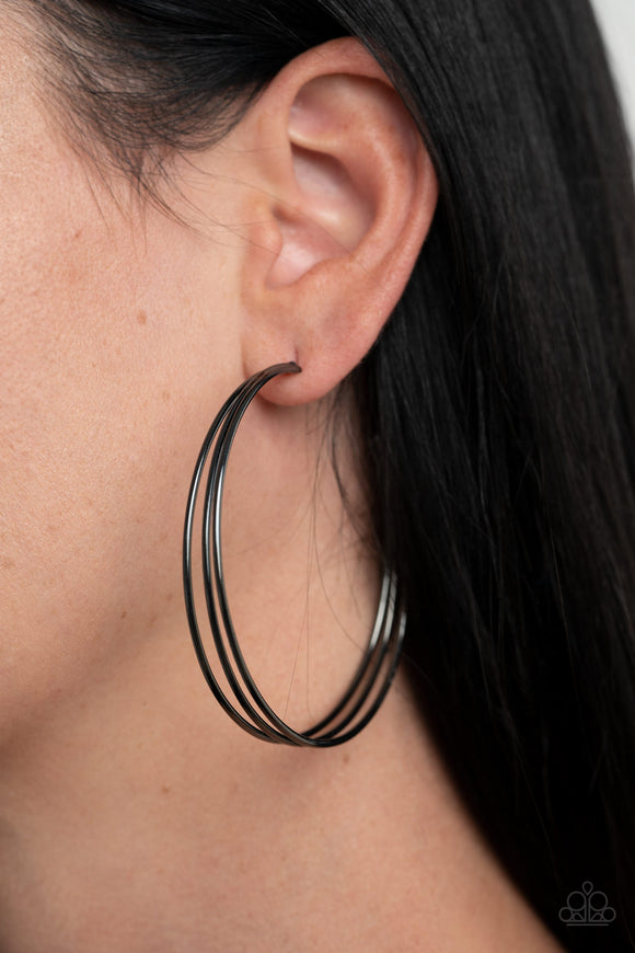 Rimmed Radiance Black ✧ Hoop Earrings Hoop Earrings