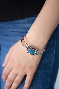 Blue,Bracelet Hinged,Serene Succulent Blue ✧ Bracelet