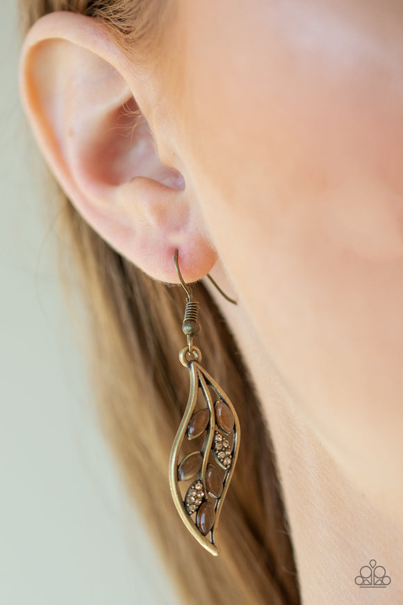 Sparkling Stems Brass ✧ Earrings Earrings