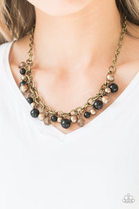Black,Brass,Necklace Short,Sets,The GRIT Crowd Black ✨ Necklace