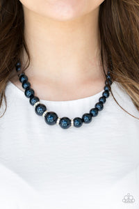 Blue,Necklace Short,Smile,Party Pearls Blue