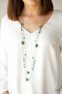 Green,Necklace Long,Sets,Dazzle The Crowd Green ✨ Necklace