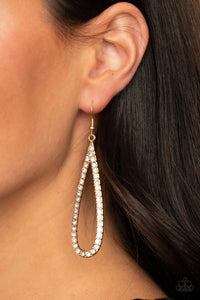 Earrings Fish Hook,Gold,Glitzy Goals Gold ✧ Earrings