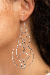 Earrings Fish Hook,Silver,Running Circles Around You Silver ✧ Earrings