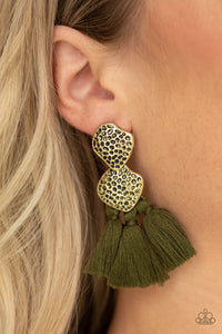 Earrings Fringe,Earrings Post,Earrings Tassel,Green,Tenacious Tassel Green ✧ Tassel Post Earrings