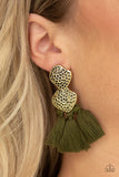 Tenacious Tassel Green ✧ Tassel Post Earrings Post Earrings