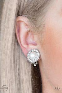 Earrings Clip-On,White,Definitely Dapper White ✧ Clip-On Earrings