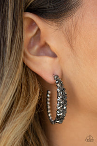 Earrings Hoop,Hematite,Silver,A GLITZY Conscience Silver ✧ Hoop Earrings