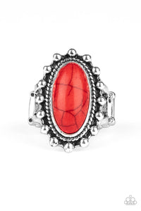 Red,Ring Wide Back,Mineral Movement Red ✧ Ring