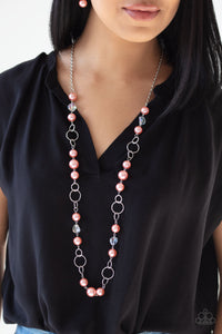 Necklace Long,Orange,Prized Pearls Orange ✨ Necklace