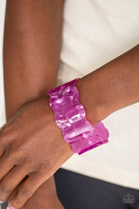 Bracelet Acrylic,Bracelet Cuff,Purple,Retro Ruffle Purple ✧ Bracelet