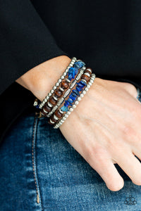 Blue,Bracelet Coil,Bracelet Wooden,Wooden,Soul Searchin Blue ✧ Bracelet