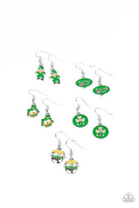 Gold,Green,SS Earring,St. Patrick's Day,St. Patrick's Day Dangle Starlet Shimmer Earrings