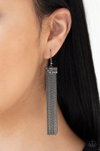 Black,Earrings Fish Hook,Gunmetal,Twinkling Tapestry Black ✧ Earrings