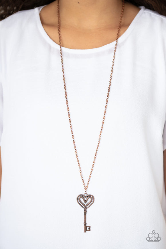 Unlock My Heart Copper ✧ Necklace Long