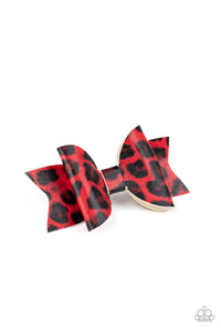 Animal Print,Favorite,Hair Bow,Red,Hooked On a FELINE Red ✧ Hair Bow Clip