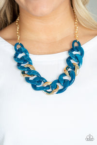 Blue,Gold,Necklace Short,I Have A HAUTE Date Blue ✨ Necklace