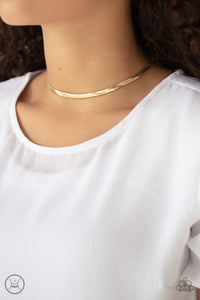 Gold,Necklace Choker,Necklace Short,Serpentine Sheen Gold ✧ Choker Necklace
