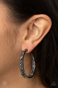 Black,Earrings Hoop,Fan Favorite,Gunmetal,Hematite,GLITZY By Association Black ✧ Hoop Earrings