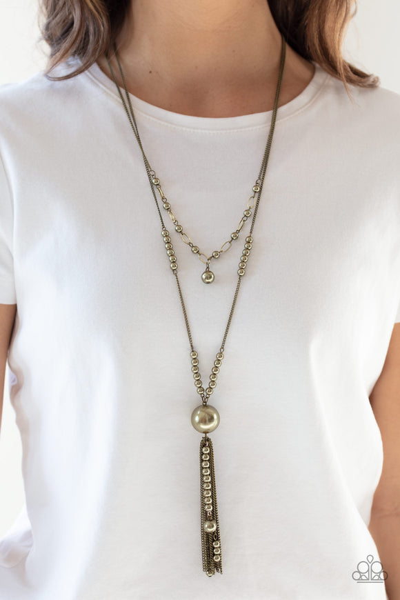 Abstract Elegance Brass ✧ Necklace Long