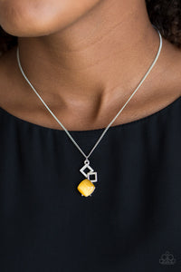 Necklace Short,Yellow,Stylishly Square Yellow ✨ Necklace