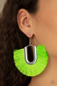Earrings Fish Hook,Earrings Fringe,Green,Tassel Tropicana Green ✧ Fringe Earrings