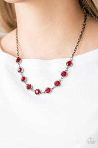 Necklace Short,Red,Starlit Socials Red ✨ Necklace