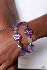 Bracelet Stretchy,Empower Me Pink,Iridescent,Purple,Discus Throw Purple ✧ Iridescent Stretch Bracelet
