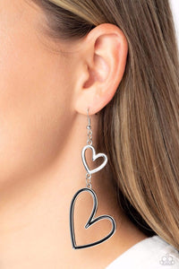 Black,Earrings Fish Hook,Hearts,Silver,Valentine's Day,Pristine Pizzazz Black ✧ Earrings