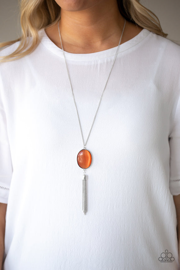 Tasseled Tranquility Orange ✨ Necklace Long