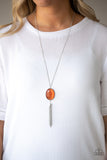 Tasseled Tranquility Orange ✨ Necklace Long