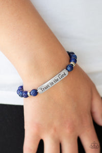 Blue,Bracelet Stretchy,Faith,Trust Always Blue ✧ Bracelet