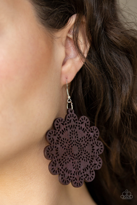 Coachella Cabaret Brown ✧ Wood Earrings Earrings