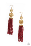Lotus Gardens Red ✧ Fringe Earrings Earrings