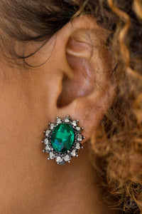 Earrings Clip-On,Green,Gala Glamour Green ✧ Clip-On Earrings
