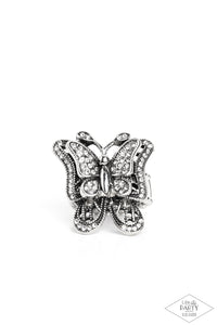 Black Diamond Exclusive,Butterfly,Fan Favorite,Favorite,Ring Wide Back,White,Free To Fly White ✧ Butterfly Ring