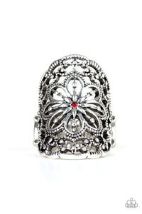 Red,Ring Wide Back,Majestic Mandala Red ✧ Ring