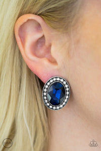 Blue,Earrings Clip-On,Titanic Treasure Blue ✧ Clip-On Earrings