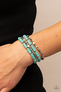 Blue,Bracelet Stretchy,Silver,Turquoise,Anasazi Apothecary Blue ✧ Bracelet